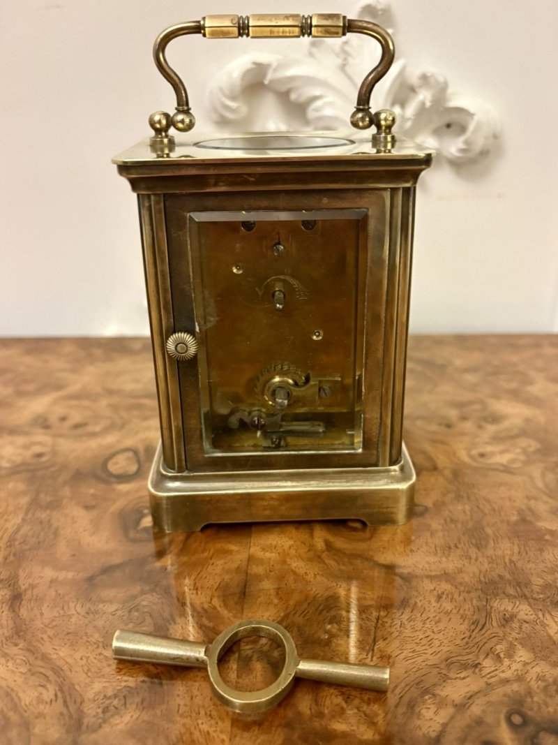 Antique Victorian Miniature French Brass Carriage Clock - Image 4